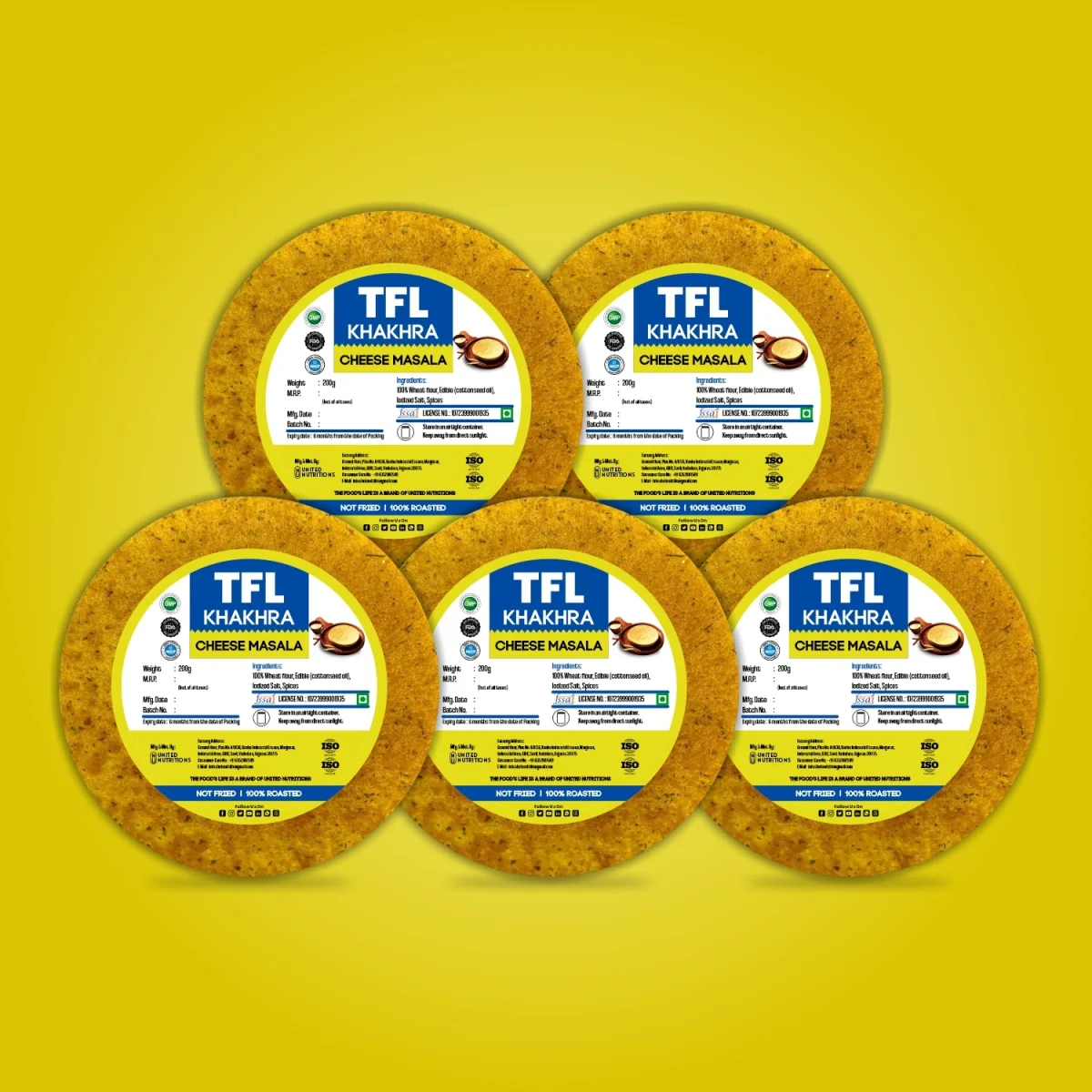 Cheese Masala Khakhra Pack of 5 (200gm x 5) — view 2