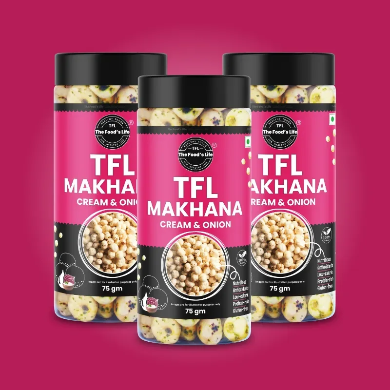 Cream and Onion Makhana 75g (Pack of 3) – Flavoured Fox Nuts Combo