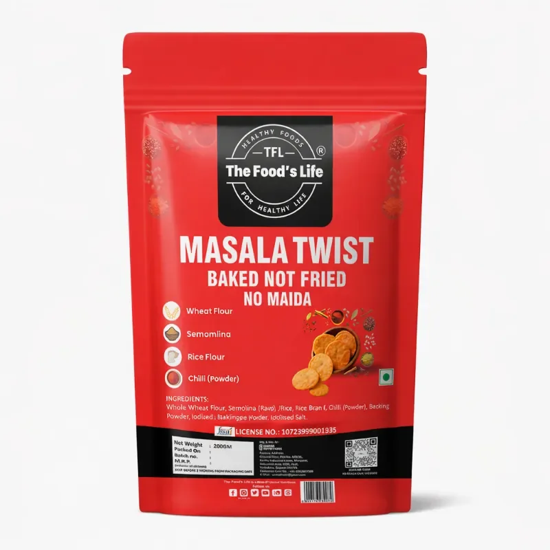 Masala Twist Puri | Baked Not Fried Snack | No Maida |200g